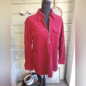 Eddie Bauer corduroy half zip pull over